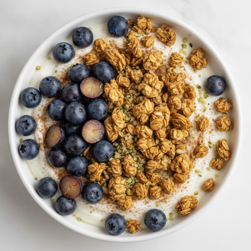 Blueberry Yogurt with Granola Crunch