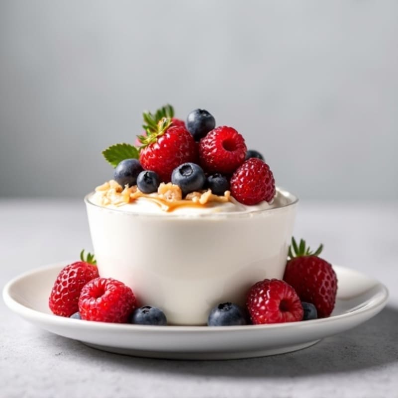 Silky Greek Yogurt Protein Mousse with Mixed Berries