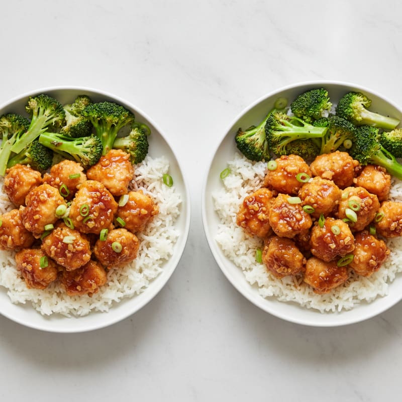 Crispy Honey-Garlic Chicken Bowls