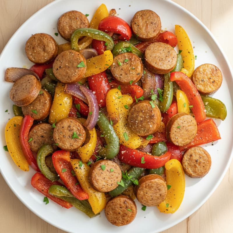 Sheet Pan Turkey Sausage and Peppers