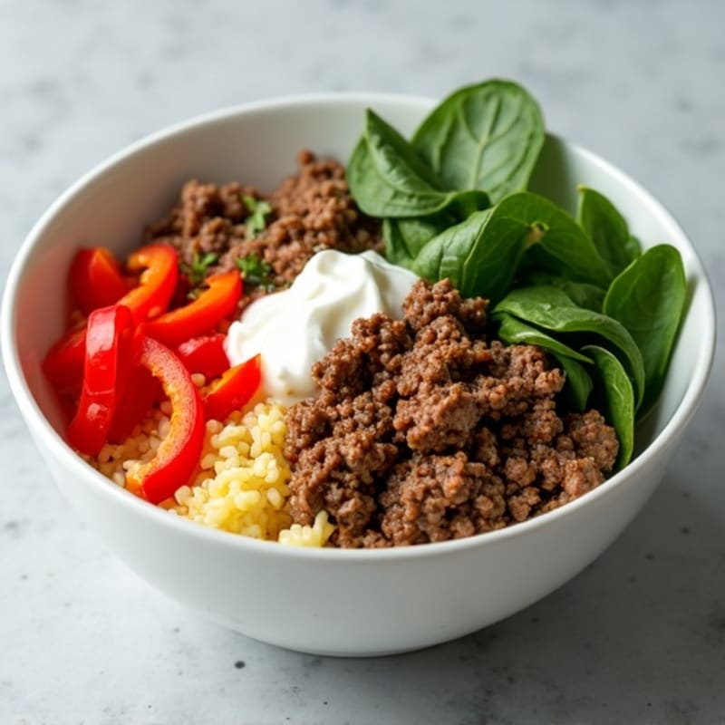 Seasoned Ground Beef Bowl with Special Sauce
