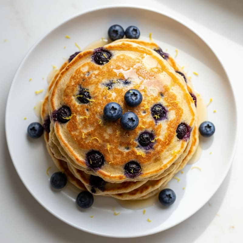 Blueberry Ricotta Pancakes with Lemon Zest