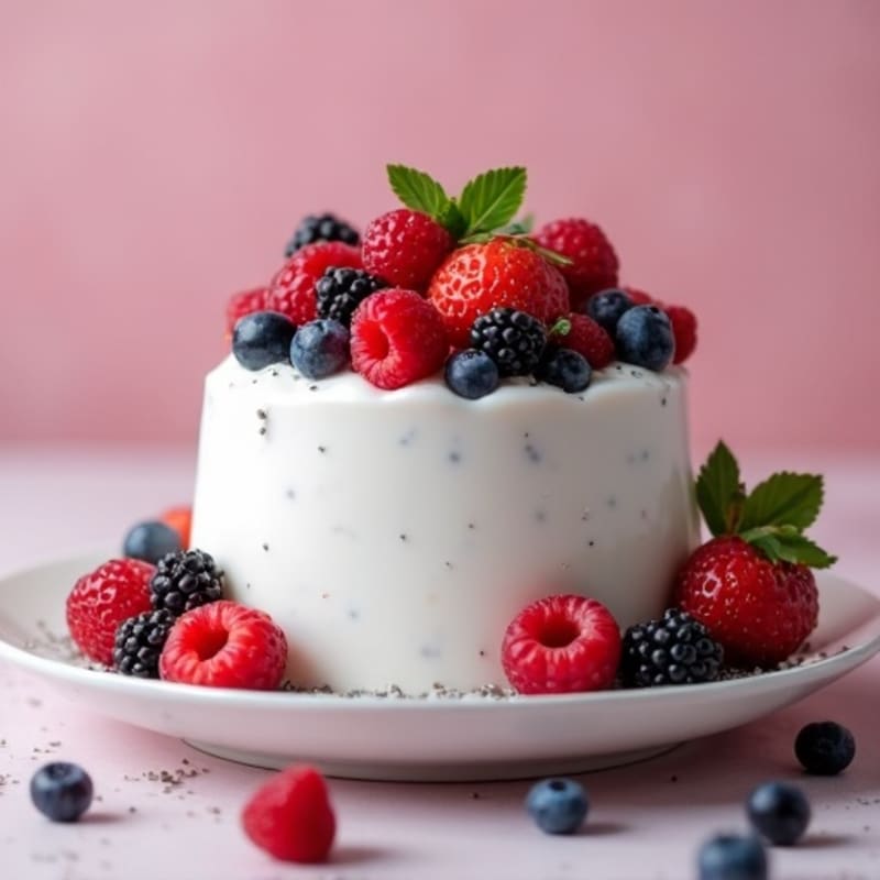 Silky Greek Yogurt Protein Mousse with Mixed Berries