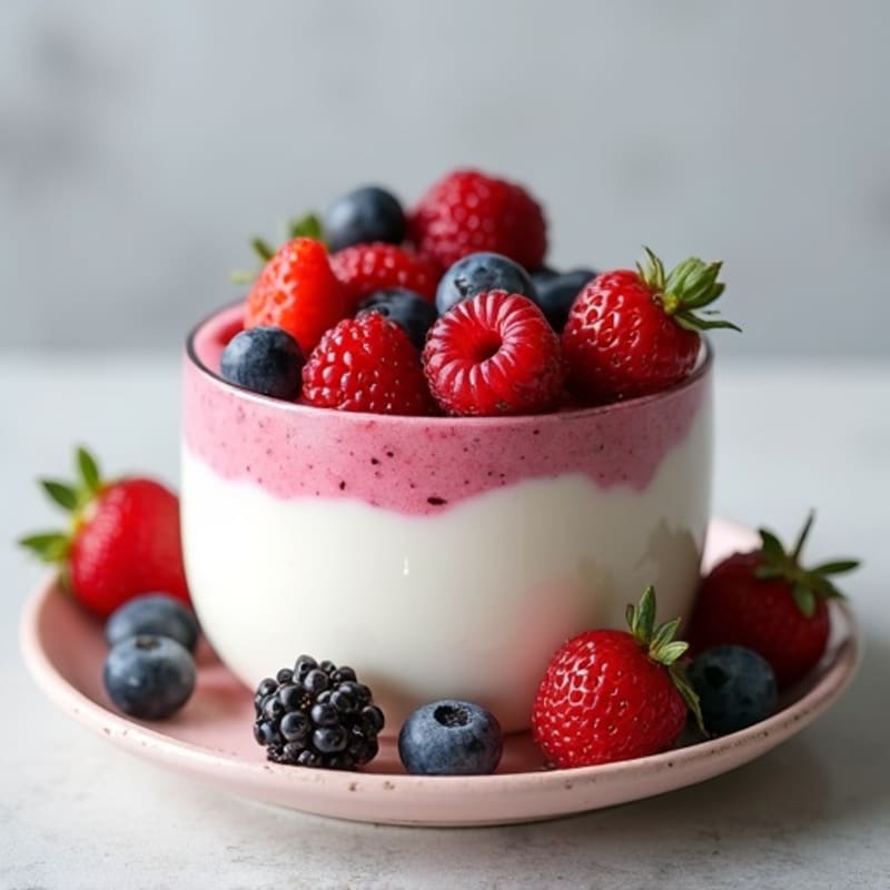 Greek Yogurt Protein Mousse with Mixed Berries