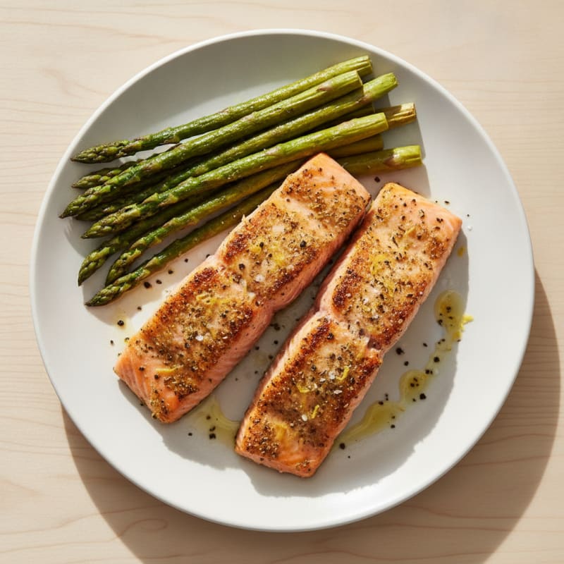 Lemon Herb Grilled Salmon with Asparagus