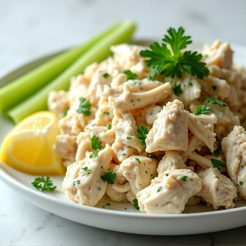Creamy Lemon Herb Shredded Chicken Salad