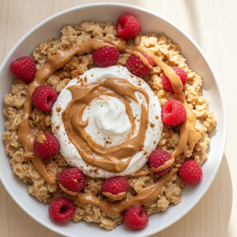 Peanut Butter Swirl Berry Oats