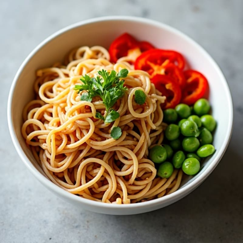 Spicy Ginger-Garlic Ground Pork Noodle Bowl
