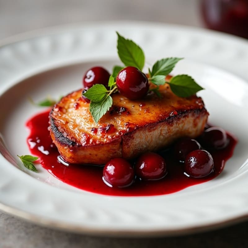 Crispy Pan-Seared Duck Breast with Cherry Sauce