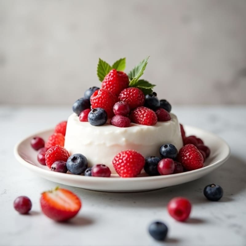 Silky Protein Yogurt with Mixed Berries and Almonds