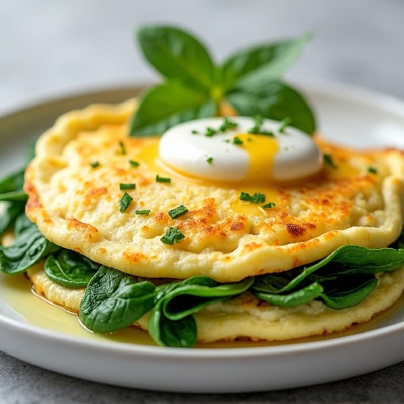 Egg White Spinach Omelet with Cottage Cheese