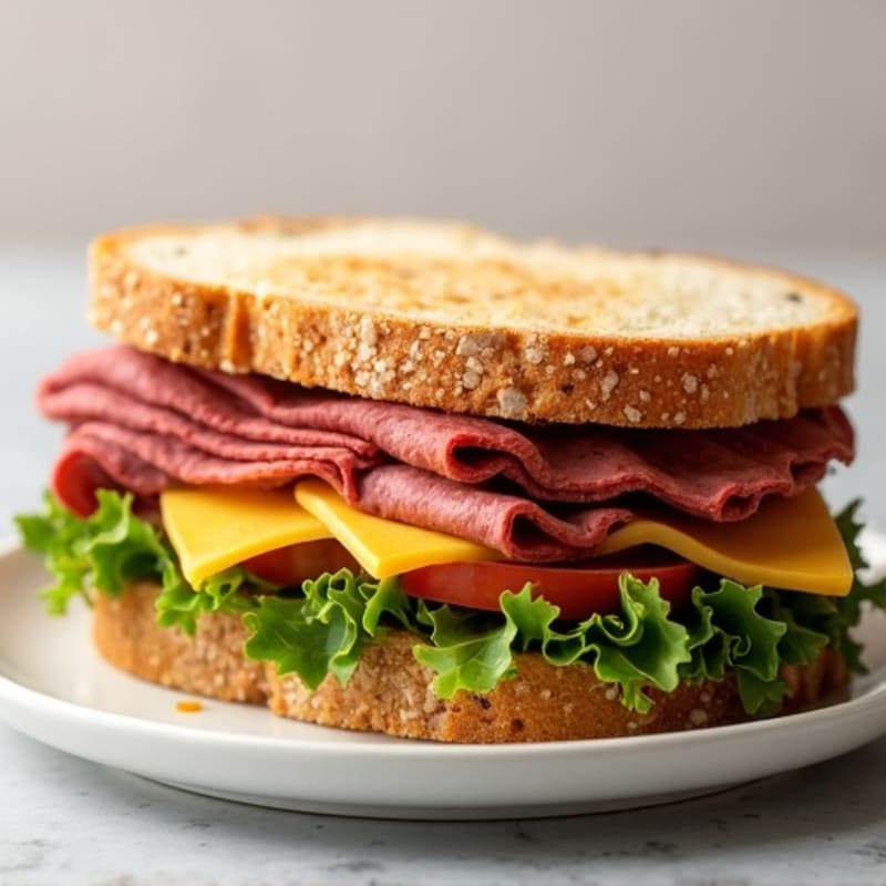 Lean Roast Beef and Sharp Cheddar Whole Grain Sandwich