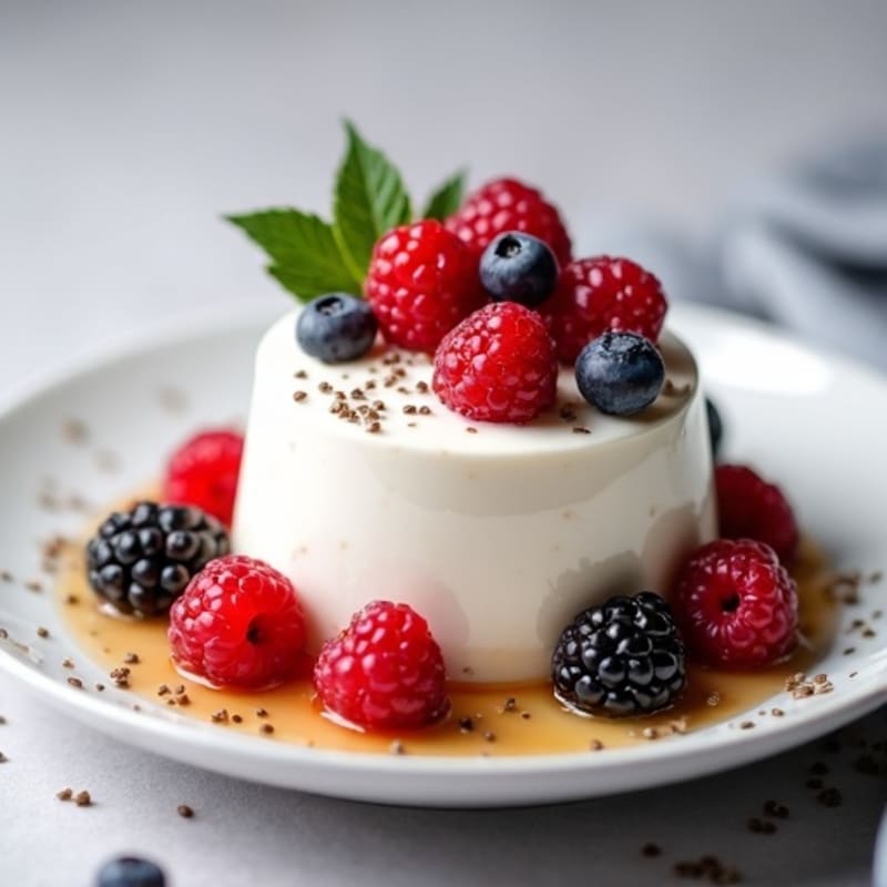 Greek Yogurt Protein Mousse with Mixed Berries