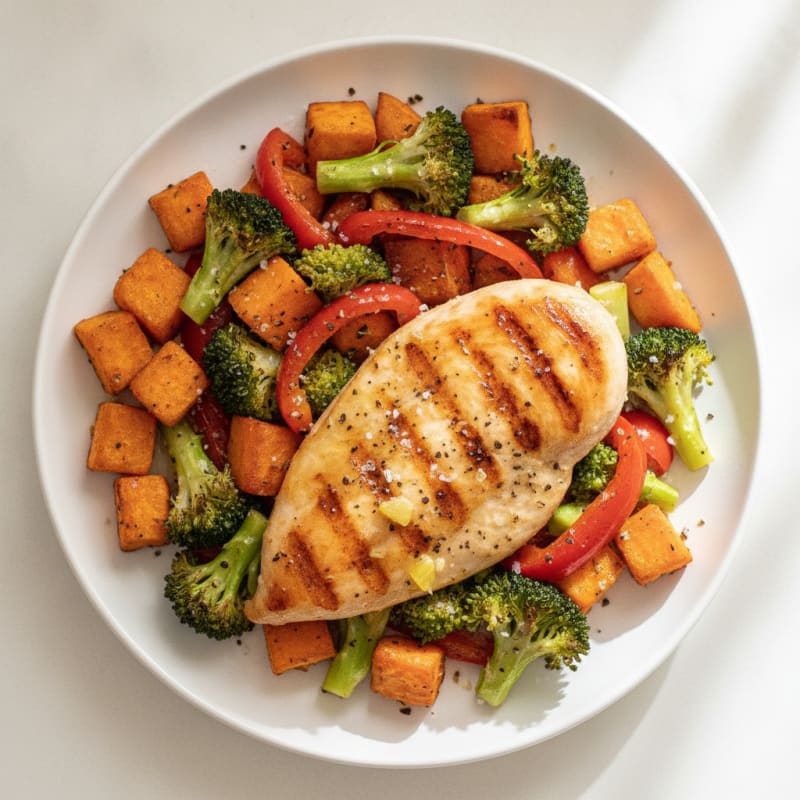Pan-Seared Chicken with Roasted Vegetables