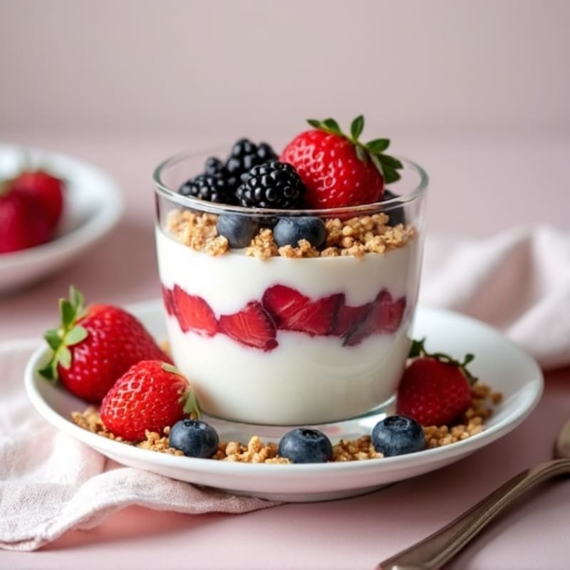 Greek Yogurt Protein Parfait with Mixed Berries