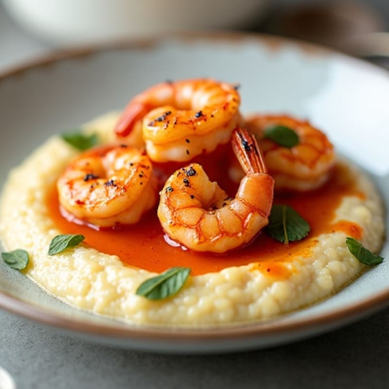 Spicy Seared Shrimp with Creamy Grits
