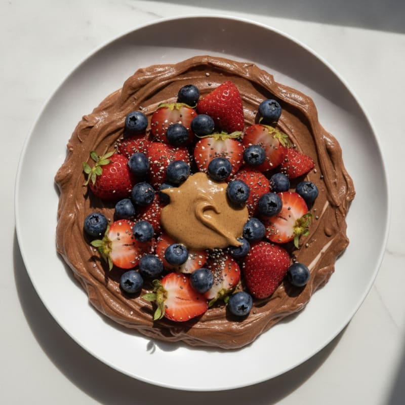 Creamy Chocolate Protein Yogurt with Fresh Berries