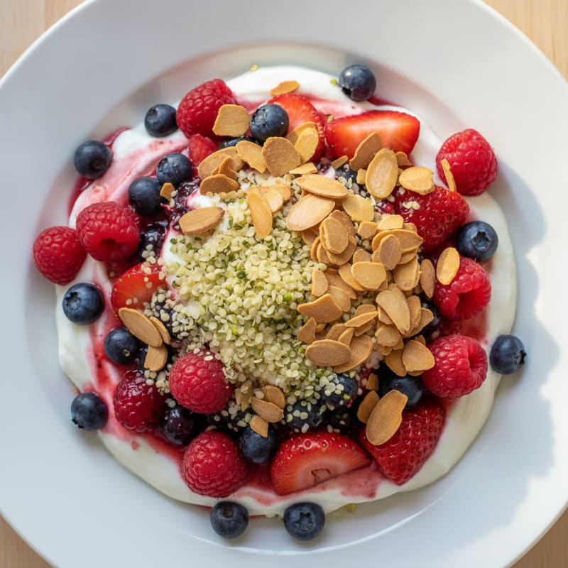 Greek Yogurt Protein Parfait with Mixed Berries