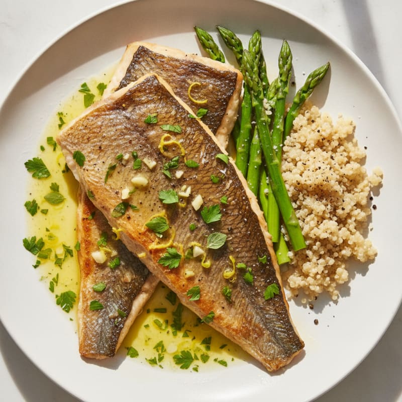 Roasted Branzino with Lemon-Herb Dressing