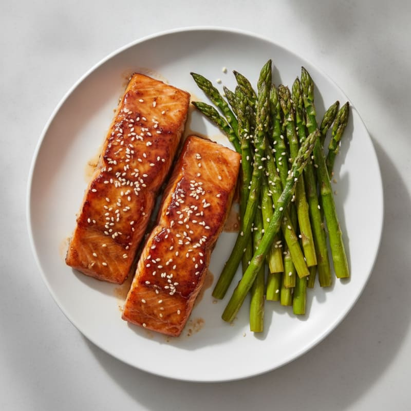 Teriyaki Glazed Salmon with Roasted Asparagus
