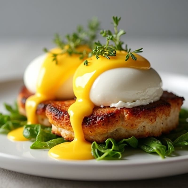 Silky Poached Eggs with Herb-Roasted Turkey and Hollandaise
