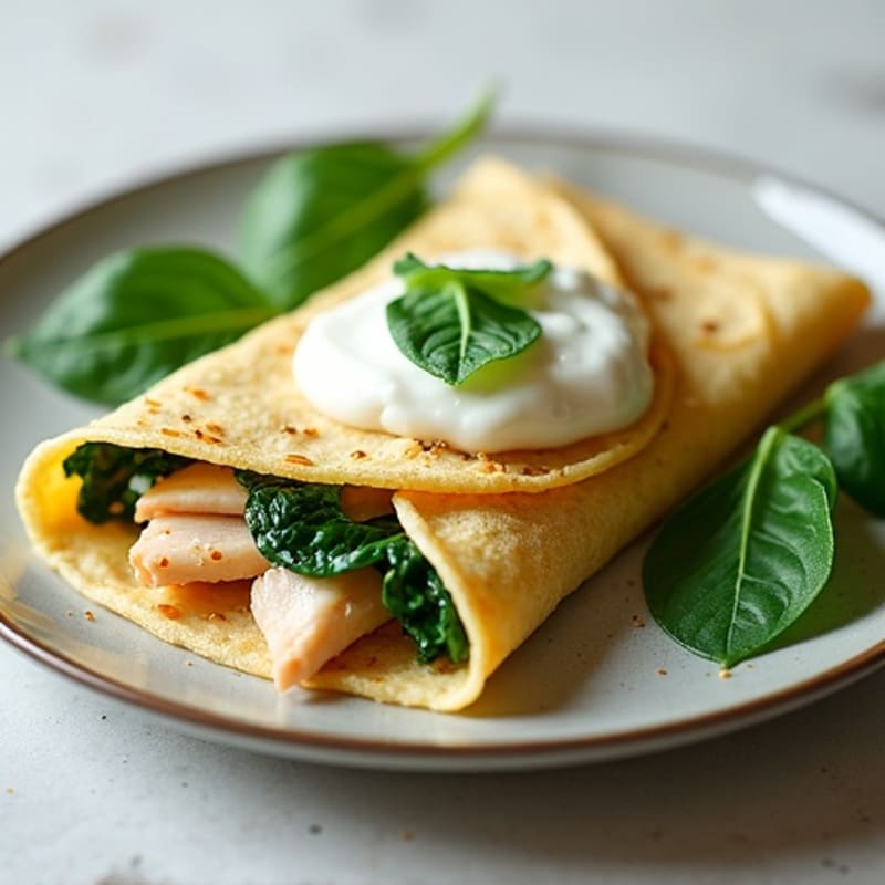 Creamy Chicken and Spinach Crepes