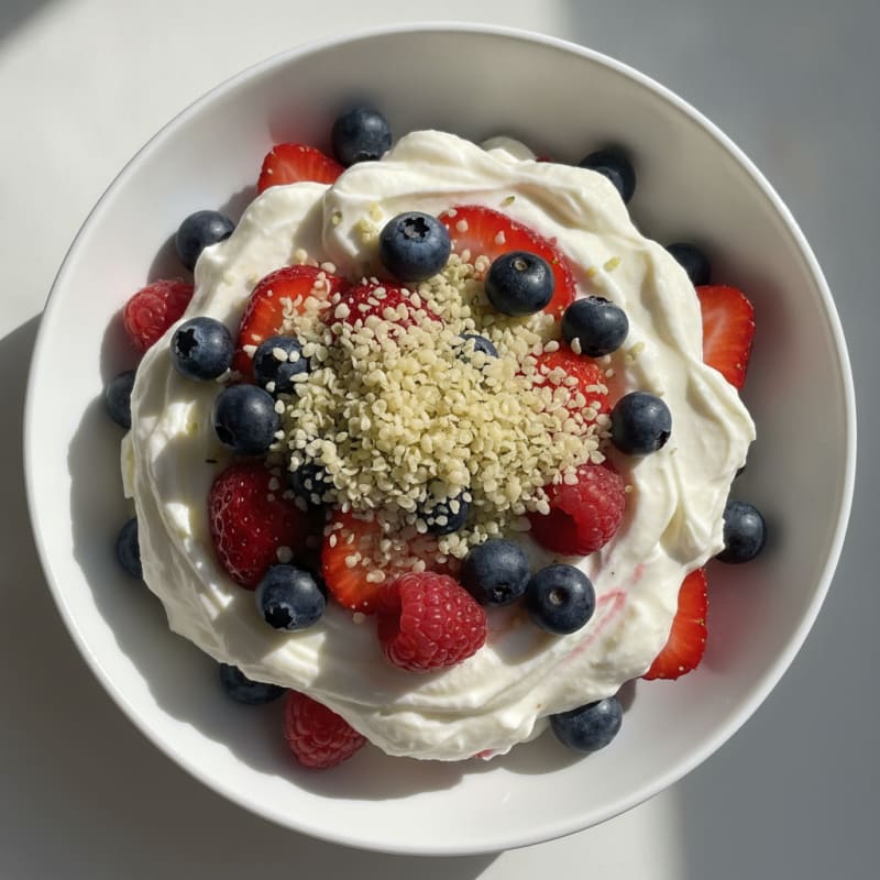 Creamy Vanilla Greek Yogurt Protein Parfait with Mixed Berries