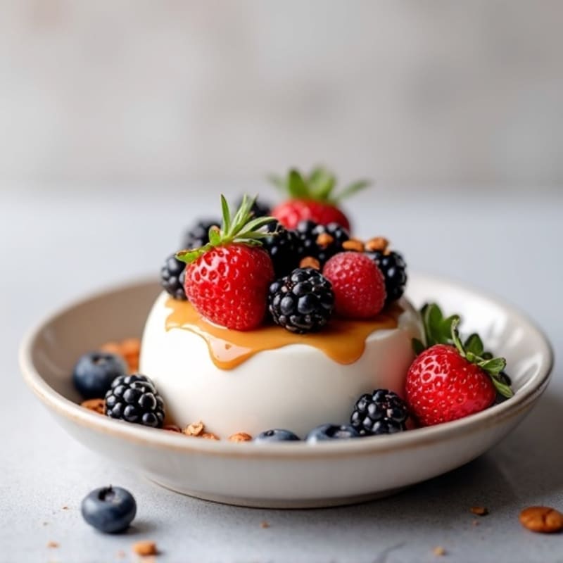 Greek Yogurt Protein Parfait with Mixed Berries and Almond Butter