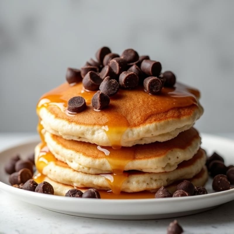 Fluffy Protein Chocolate Chip Pancakes