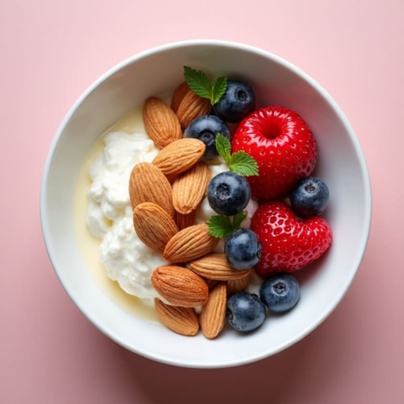 Silky Cottage Cheese Protein Bowl with Berries and Almonds