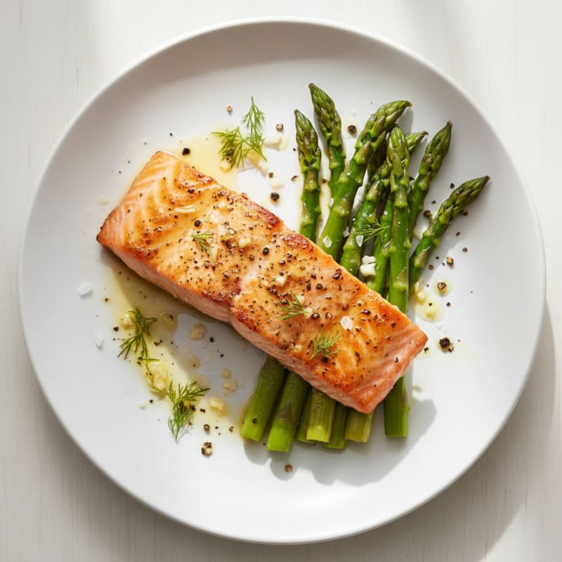 Lemon Herb Grilled Salmon with Asparagus