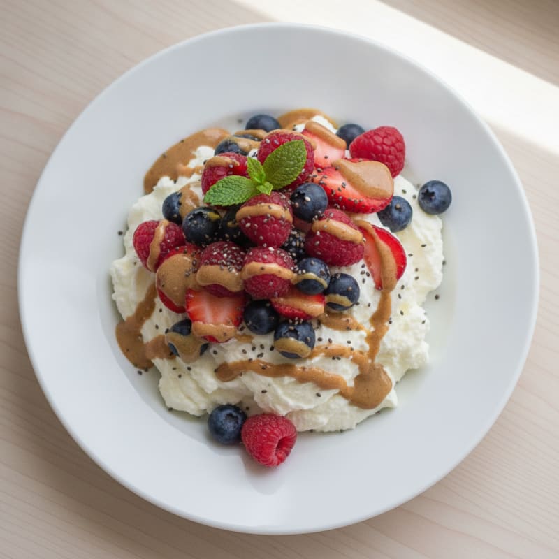 Silky Greek Yogurt Protein Mousse with Mixed Berries
