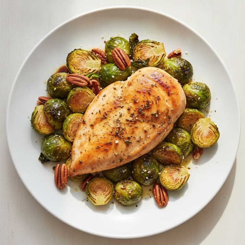 Herb-Roasted Chicken and Crispy Brussels Sprouts