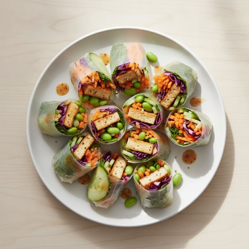 Pan-Seared Tofu Rice Paper Wraps