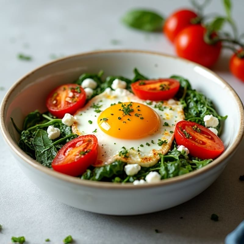 Baked Eggs with Spinach and Roasted Tomatoes