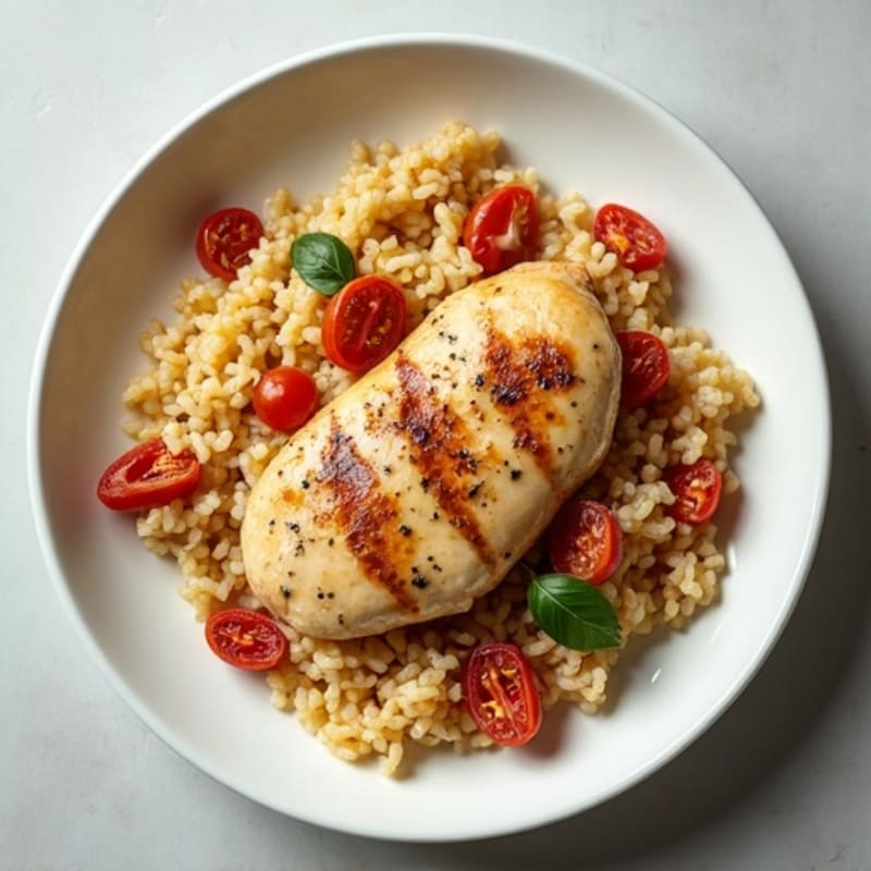 Creamy Sun-Dried Tomato Chicken with Garlic Rice