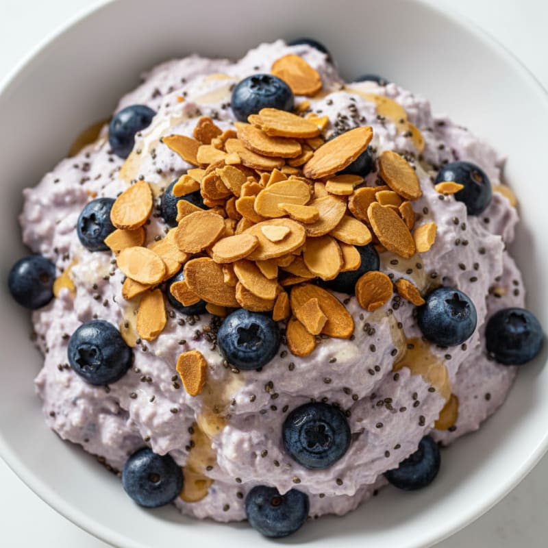 Greek Yogurt Protein Mousse with Berries and Almonds