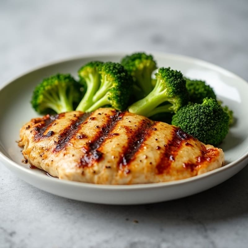 Grilled Chicken Breast with Roasted Broccoli