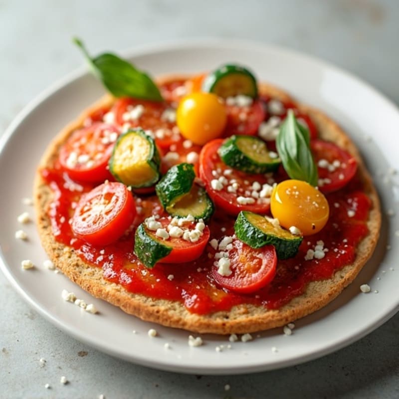 Lean Turkey Pepperoni and Roasted Vegetable Flatbread