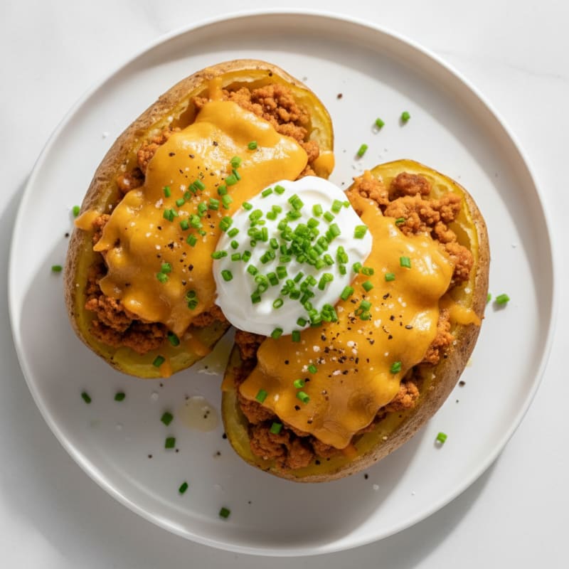 Loaded Protein Baked Potatoes with Chives