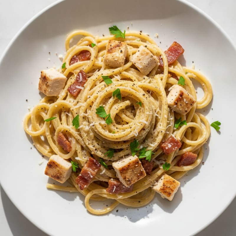 Classic Protein-Packed Carbonara with Pancetta