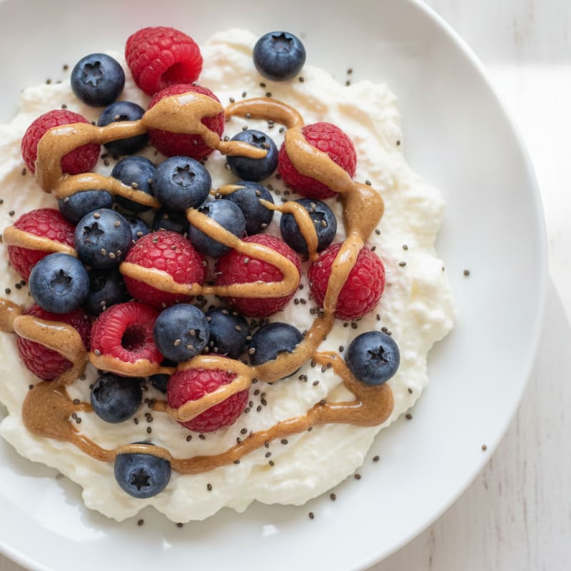Silky Greek Yogurt Protein Pudding with Berries