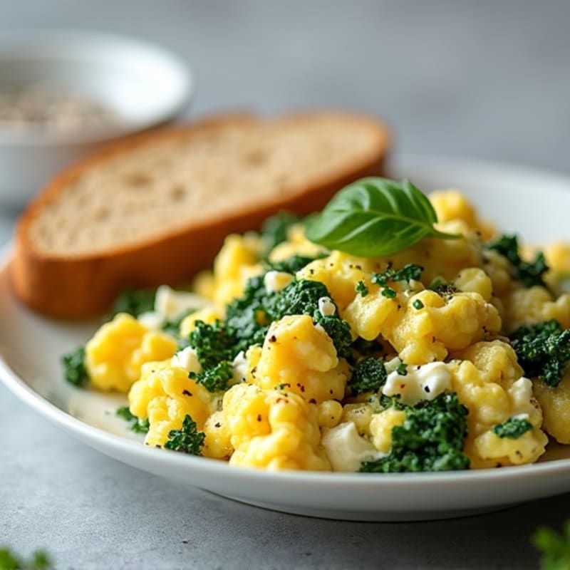 Fluffy Herb-Spinach Egg White Scramble
