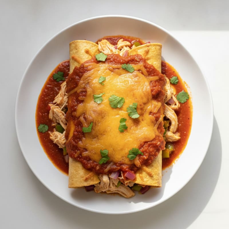 Chicken Enchiladas with Red Chili Sauce