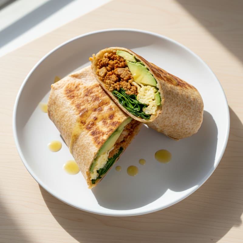 Crispy Chorizo and Egg Breakfast Burrito