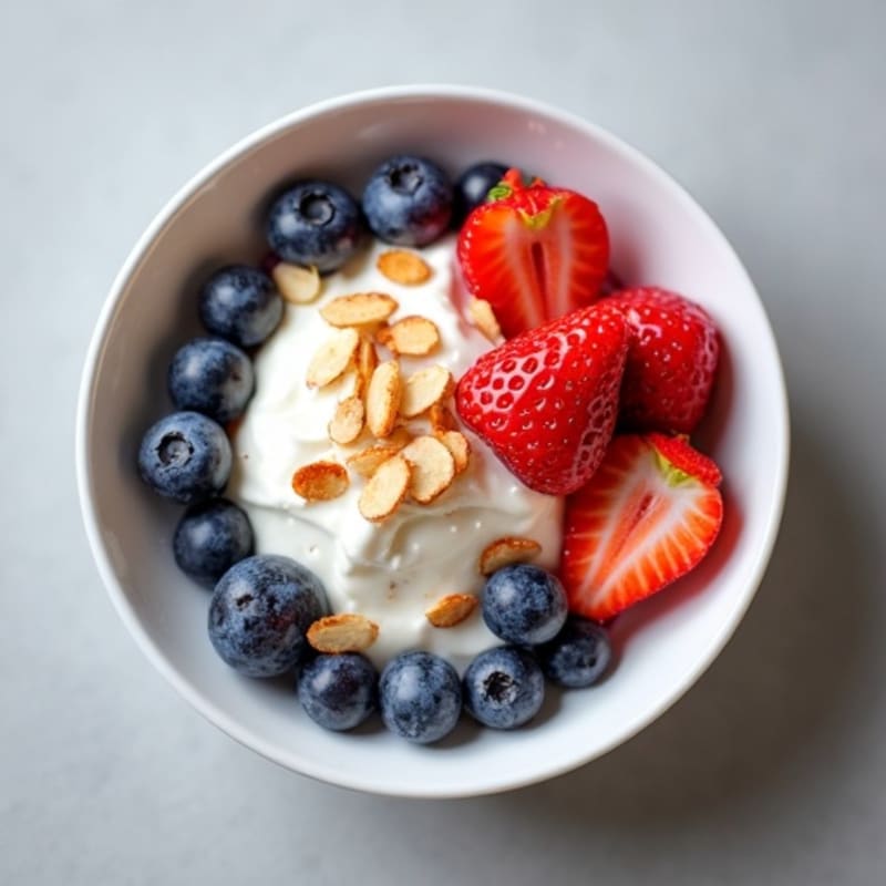 Creamy Greek Yogurt with Berries and Toasted Almonds