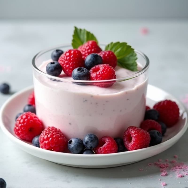 Greek Yogurt Protein Mousse with Mixed Berries