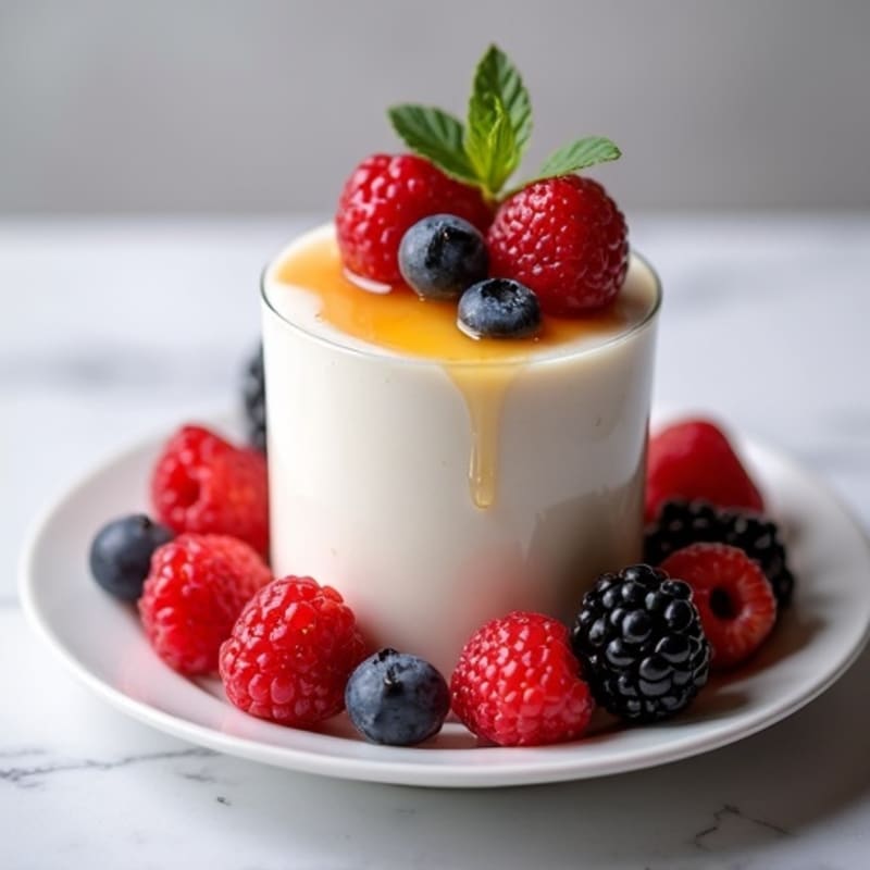 Greek Yogurt Protein Mousse with Mixed Berries