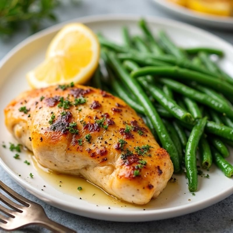 Sheet Pan Lemon Herb Chicken and Crispy Green Beans