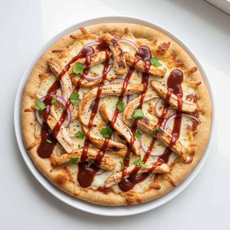 High-Protein BBQ Chicken Pizza with Red Onion